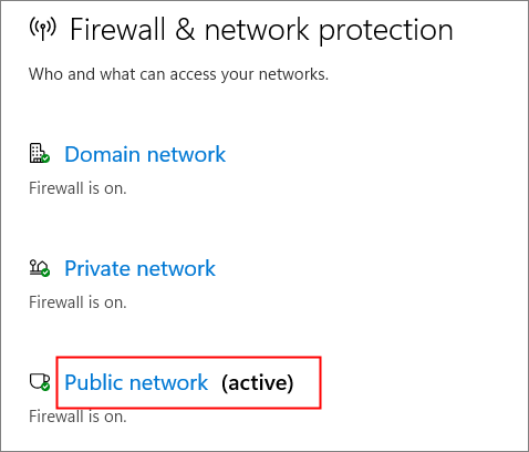 Wählen Sie ein Netzwerkprofil