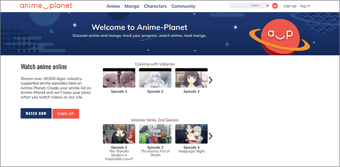 anime planet homepage
