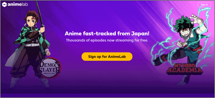 página inicial do animelab