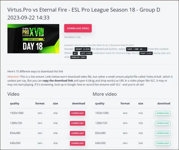 selecione o formato e a qualidade do vídeo para baixar do youtube