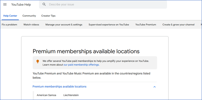 verifique o local disponível para associação