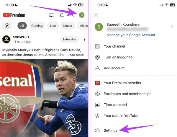 vá para a foto do perfil