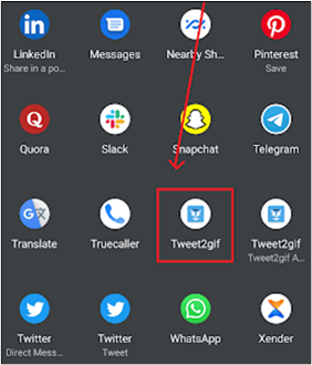 Wählen Sie tweet2gif aus den Apps