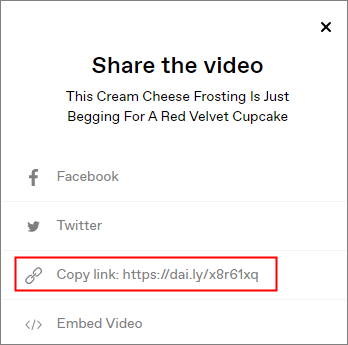 複製 dailymotion 影片的鏈接