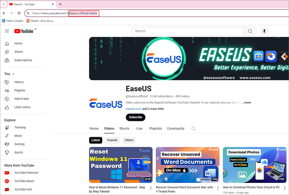 youtube-Kanal-Link kopieren