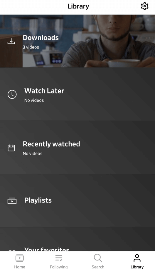 Download no aplicativo no Dailymotion
