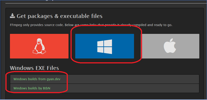 ffmpeg herunterladen