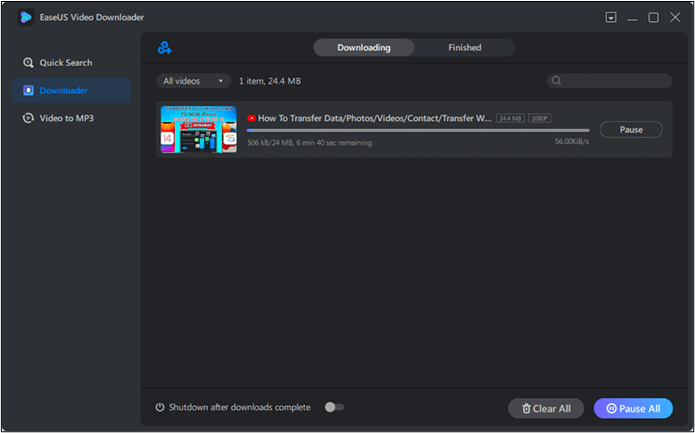 Flash-Videos herunterladen EaseUS Video Downloader