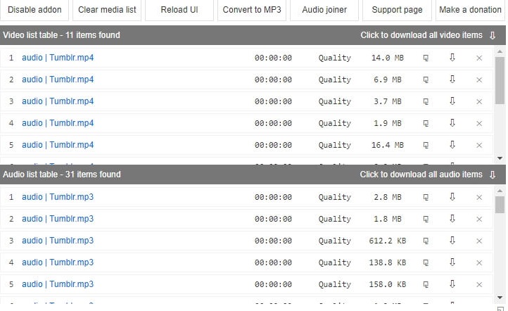 baixar áudio via plug-in