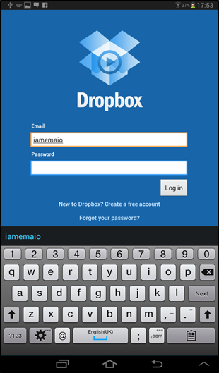 Dropbox 應用程式登入