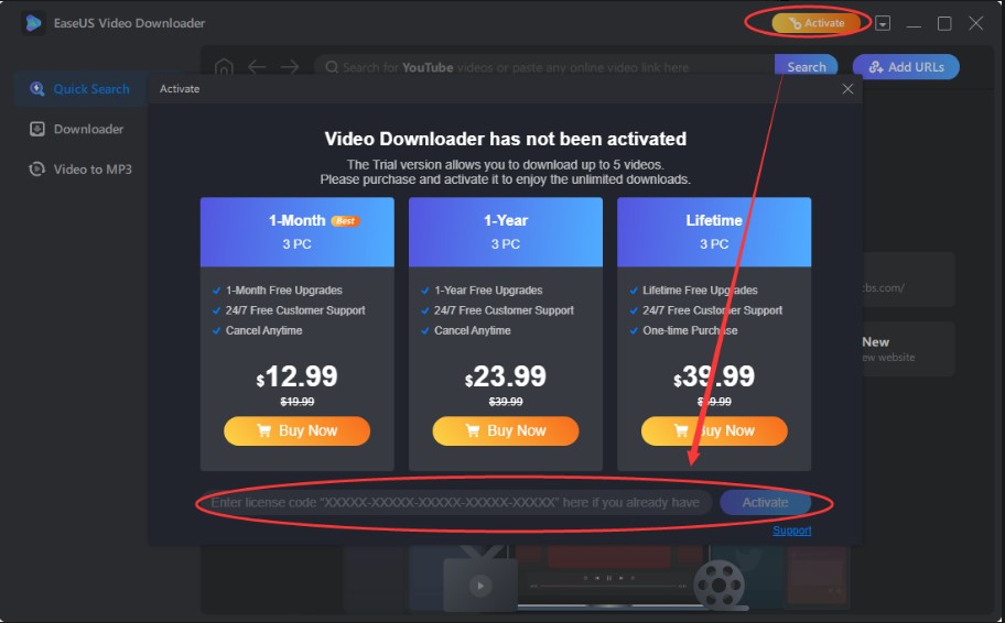 EaseUS Video Downloader-Code