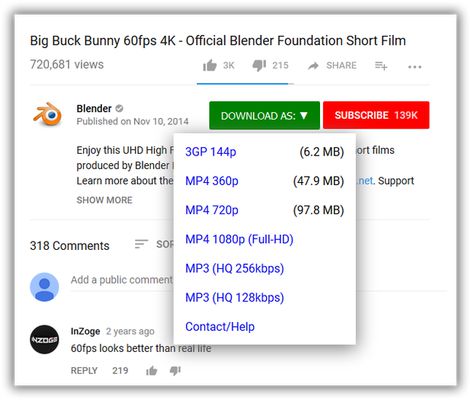 簡單的 YouTube 影片下載器