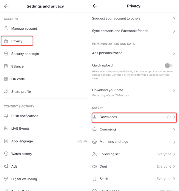 why people cannot download my tiktoks