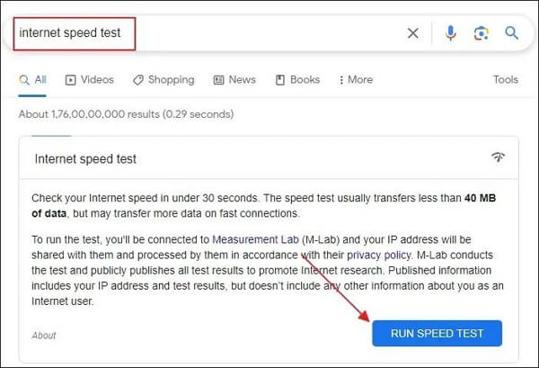 Internet-Geschwindigkeitstest