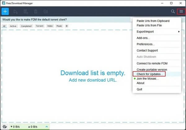Suchen Sie nach Updates für die kostenlose Download-Manager-App