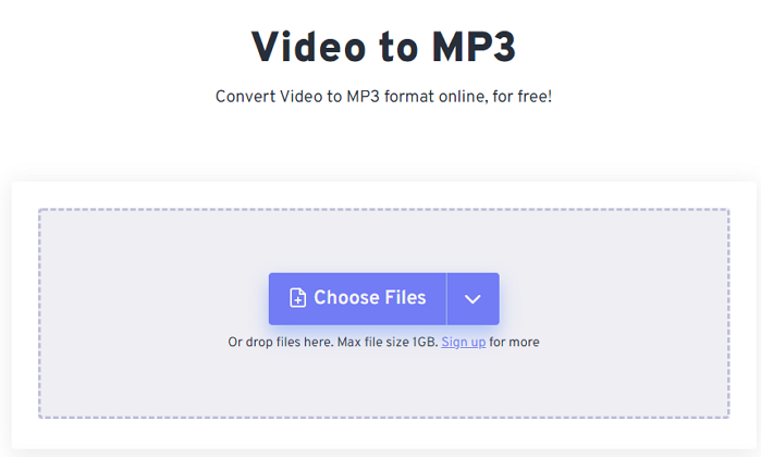 Converta vídeo para MP3 via Freeconverter