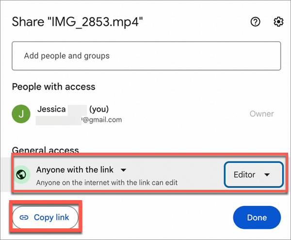 alterar o acesso a arquivos no Google Drive