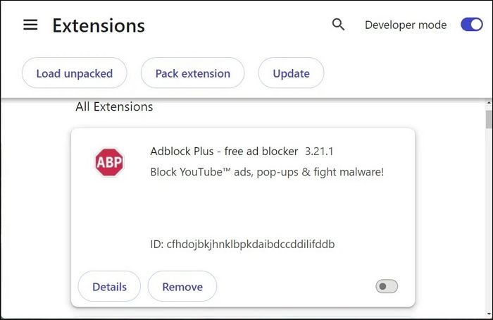 檢查並禁用擴充