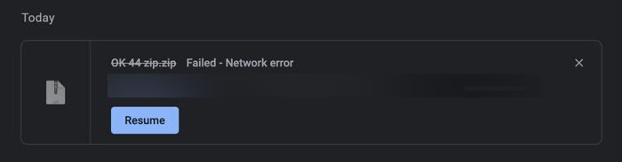 Download großer Dateien auf Google Drive fehlgeschlagen, Netzwerkfehler