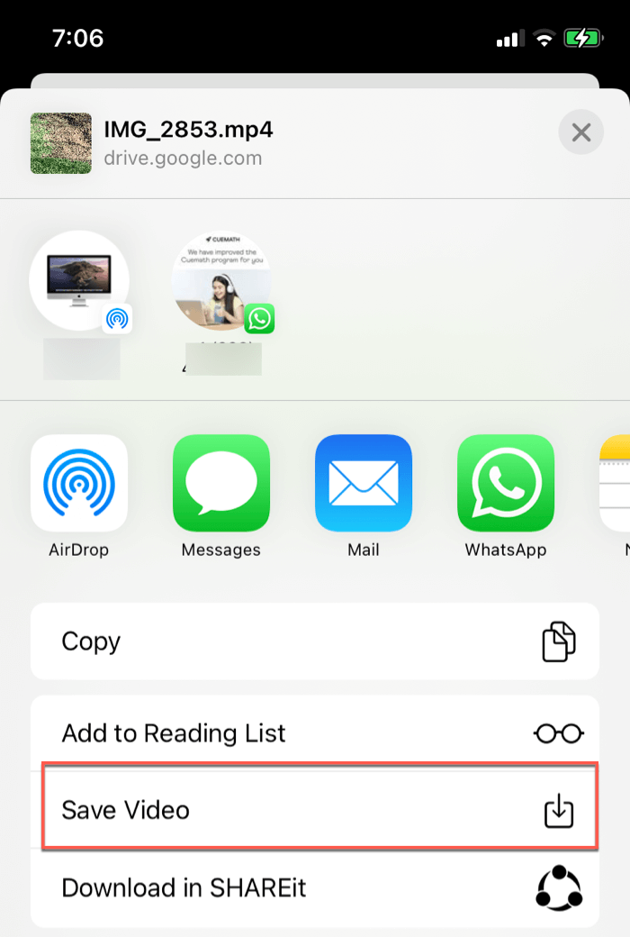 como baixar vídeo do google drive para iphone