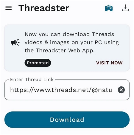 baixar vídeos de Threads