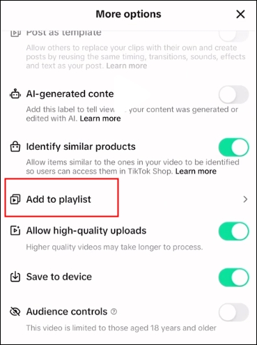 如何在 tiktok-method1-step3.jpg 上製作播放列表