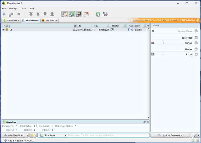 jdownloader capture url