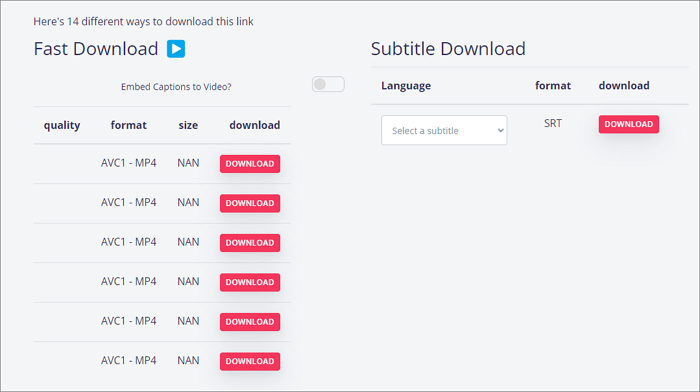 Wählen Sie die Downloadqualität auf Keepvid