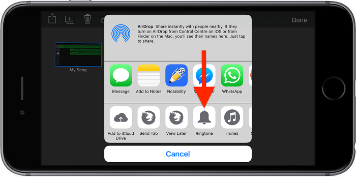 Importieren Sie Sound mit GarageBand in die Klingeltonbibliothek