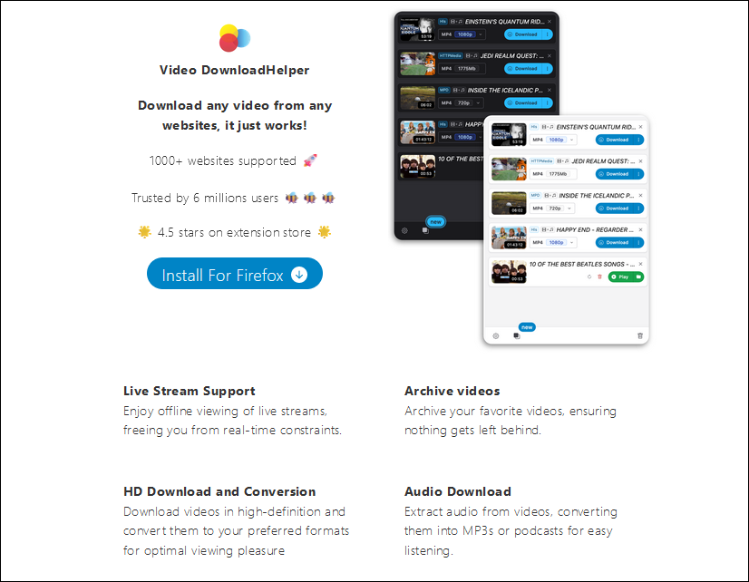 video downloader helper para firefox