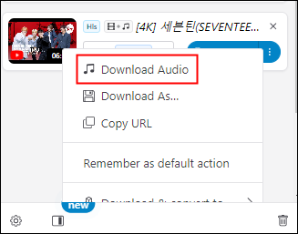 extensão de download de música