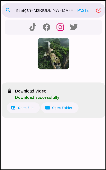 Option 'Ordner öffnen' in idownloader