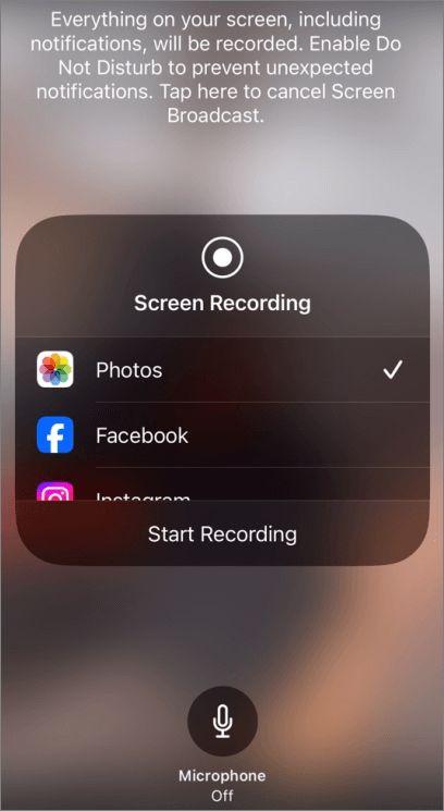 Öffnen Sie die Bildschirmaufnahme auf dem iPhone
