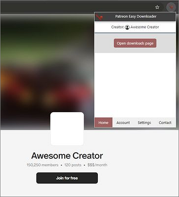 Patreon, einfacher Downloader, Firefox