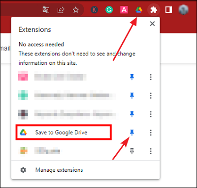 appuntare l'estensione