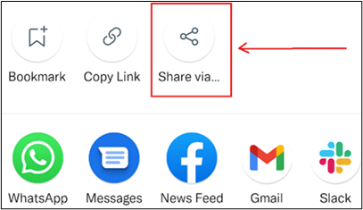 Teilen über die Schaltfläche auf Android
