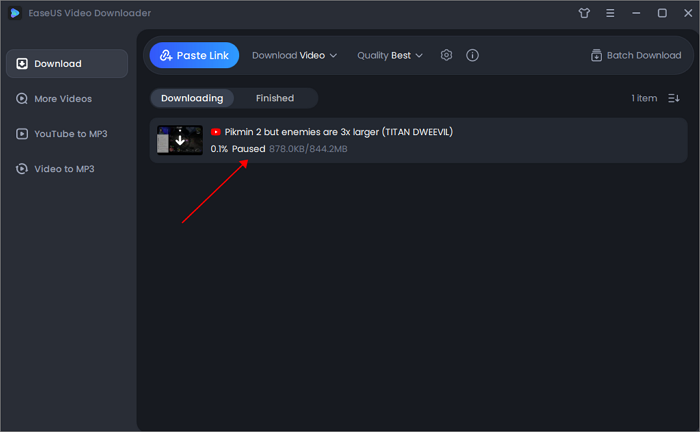 iniciar download de vídeo não listado do YouTube