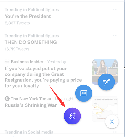 Passo 1 - Grave um espaço no Twitter