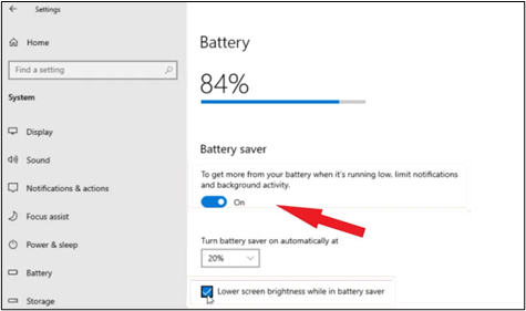 Schalten Sie den Batteriesparmodus aus