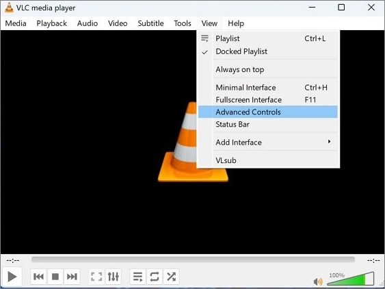 controles avançados vlc media player