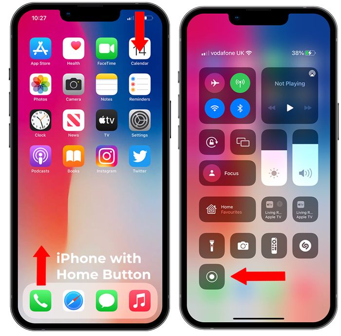 Bildschirmaufnahme auf dem iPhone, um Instagram-Reels zu speichern