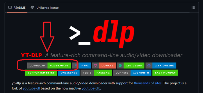 ytdlp-Download-Schaltfläche