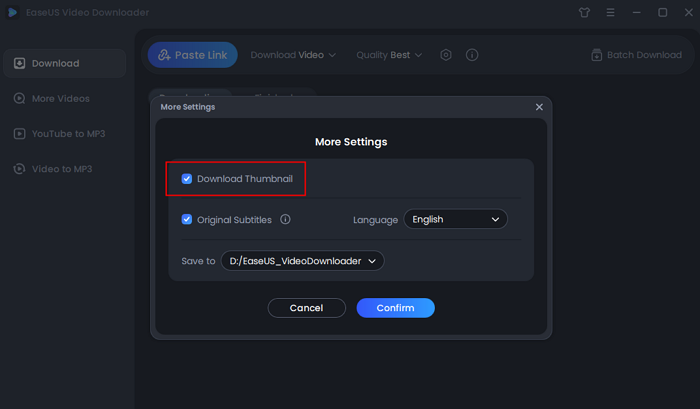 zum Herunterladen der Miniaturansicht wählen