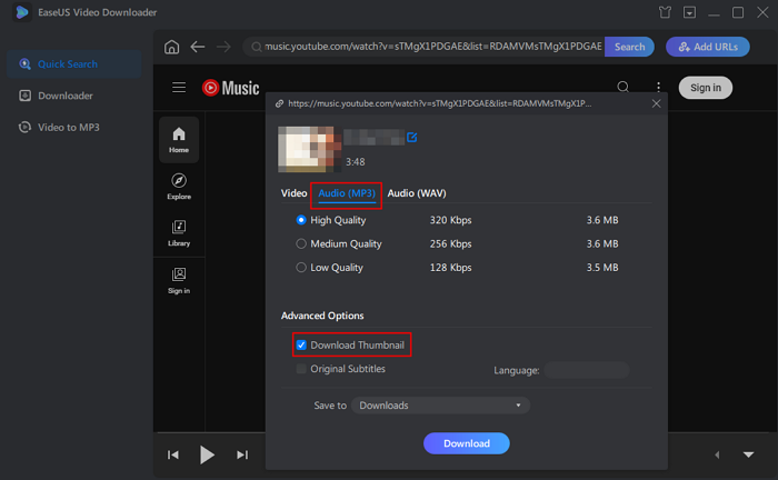 Downloader de vídeo EaseUS