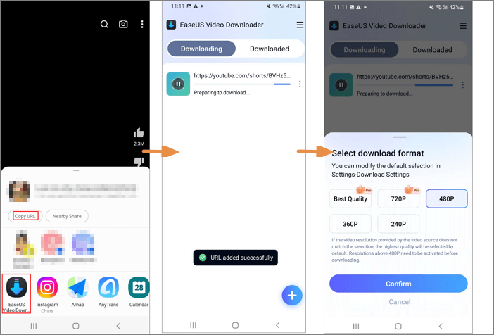 Schritte zur Verwendung des EasyUS-Video-Downloaders für Android