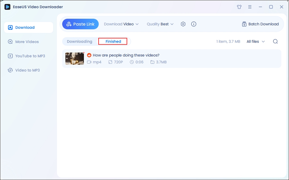 在 easeus 視頻下載軟體上查找 reddit 影片