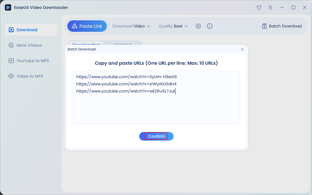 paste multiple links