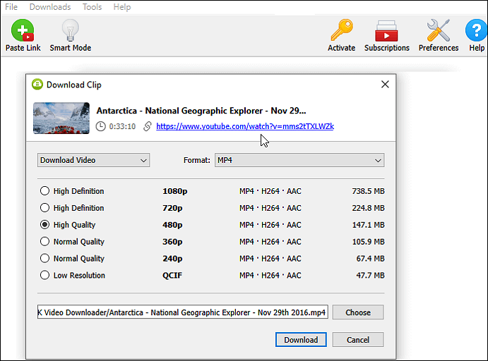 4k video downloader: convertire YouTube in mp3 o mp4