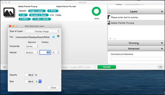 Add audio to image using Adapter