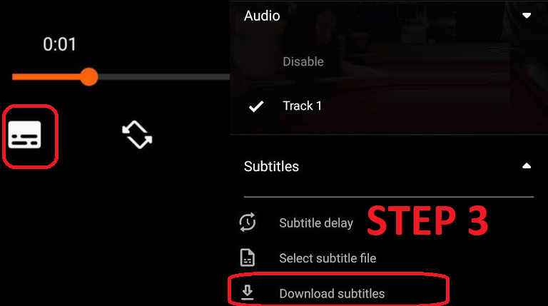 add subtitles to video in vlc android step 3